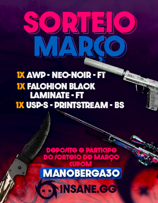 Banner do sorteio - SORTEIO MARÇO INSANE