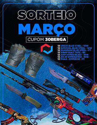 Banner do sorteio - SORTEIO MARÇO CSGO.NET